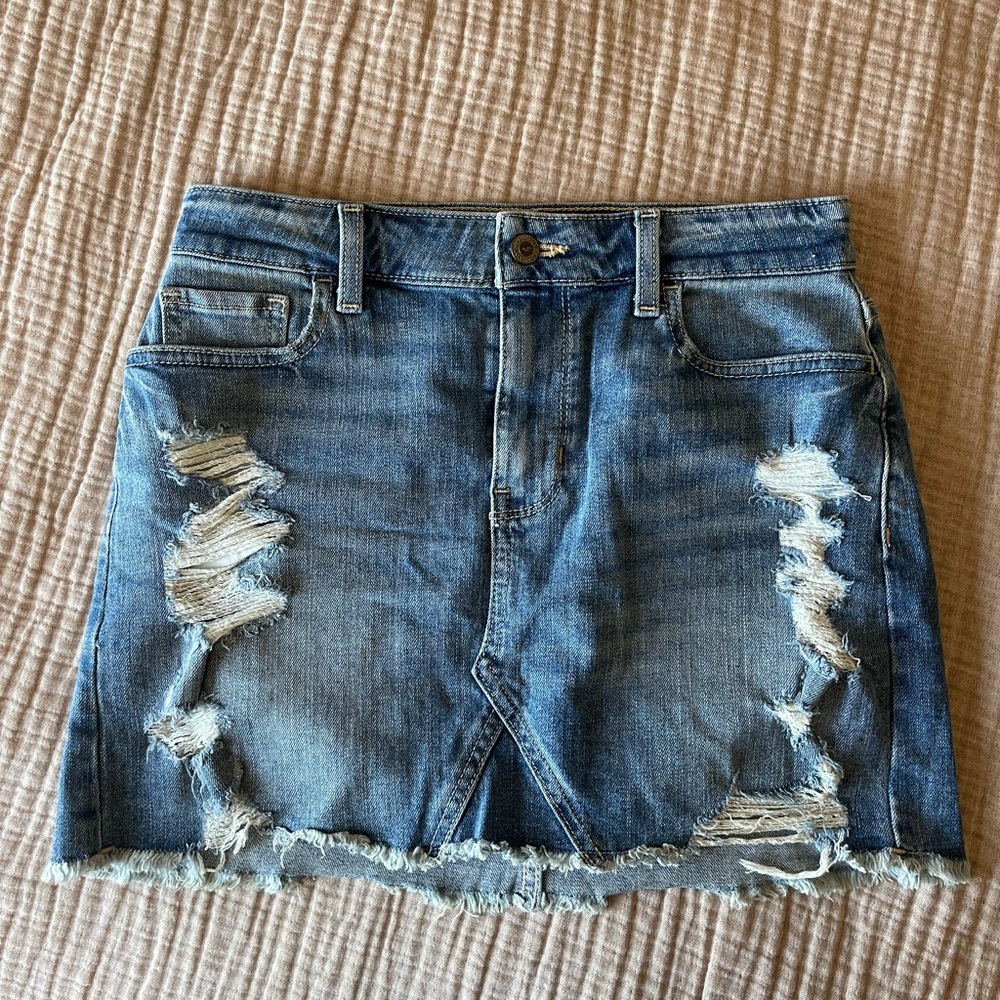 hollister jean skirt